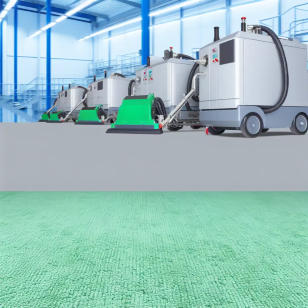 Korszerű, nagy teljesítményű szőnyegtisztító gépek munka közben