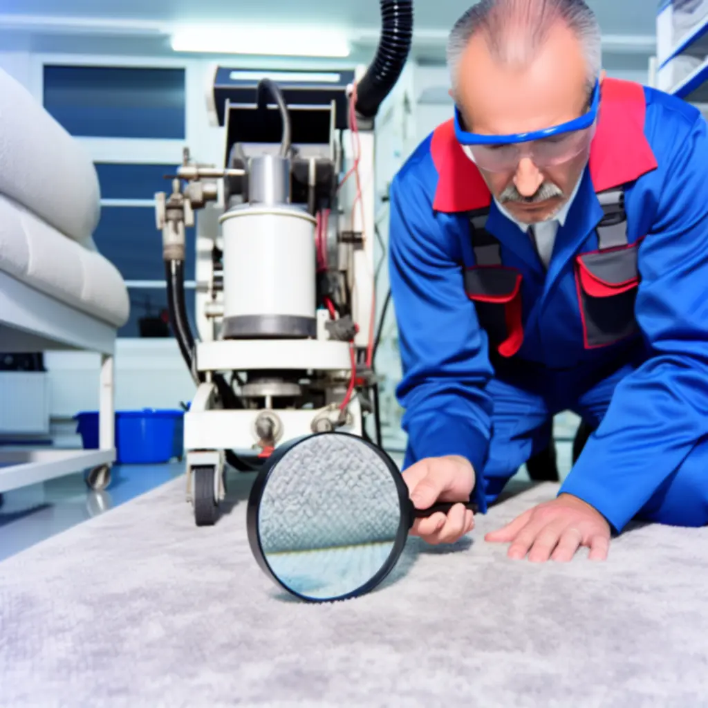 Szakértő minőségellenőrzés szőnyeg tisztítása után