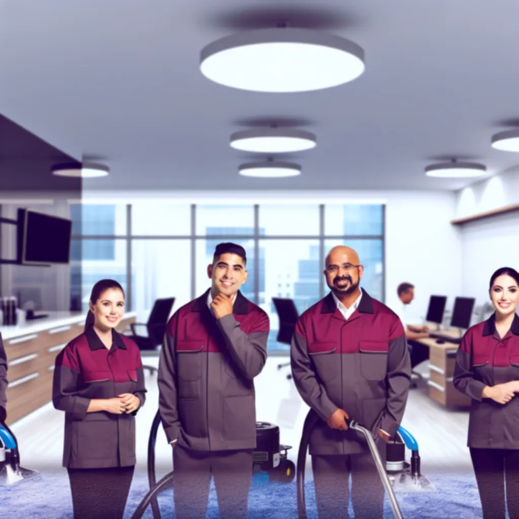 Freshcarpetcare szakértő csapat munka közben szőnyegtisztítás során.